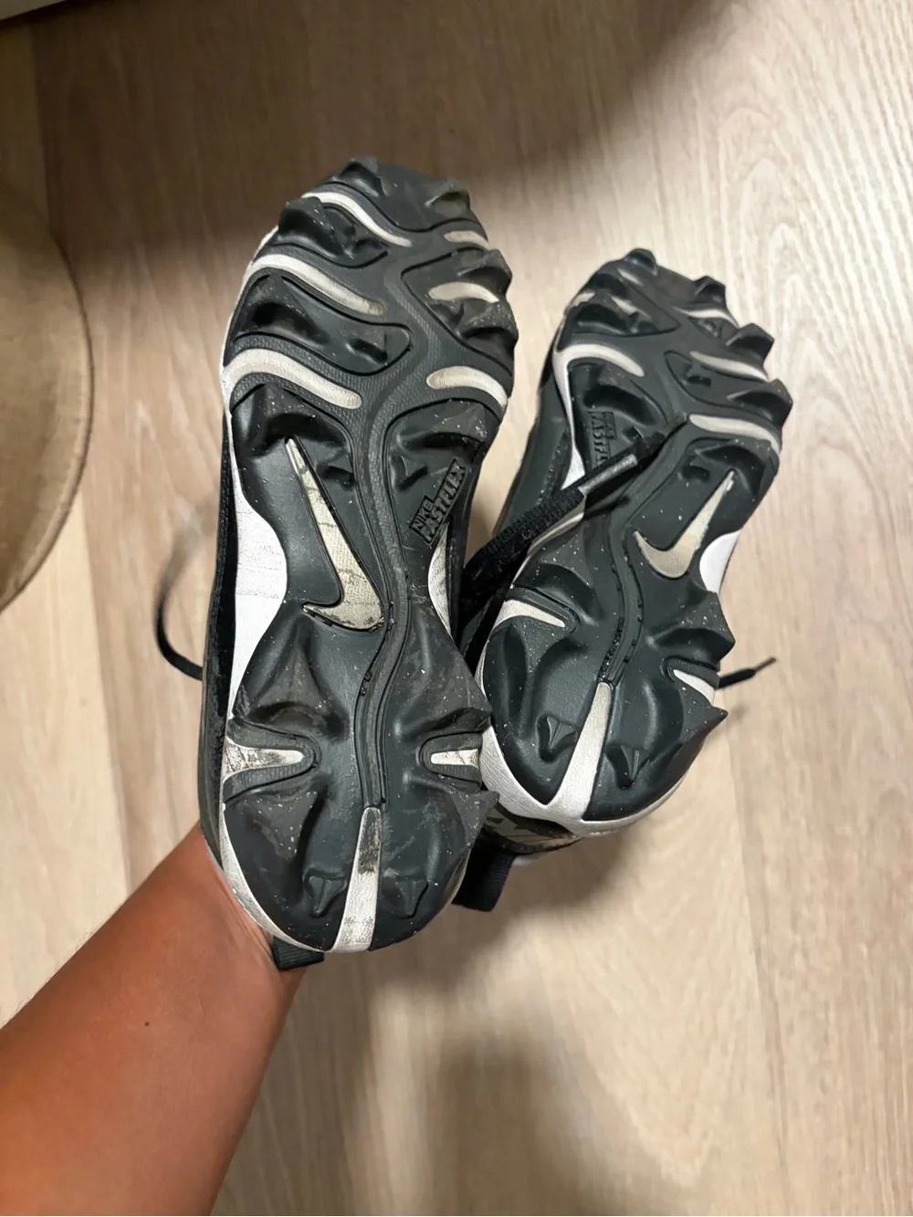 Nike Alpha Menace 4 Shark football cleats in a black colorway